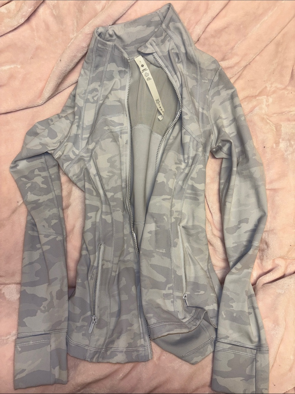 lululemon athletica Light Gray Camo Zip-Up Define Jacket
